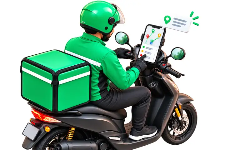 Illustration: rider app with MiniDrop